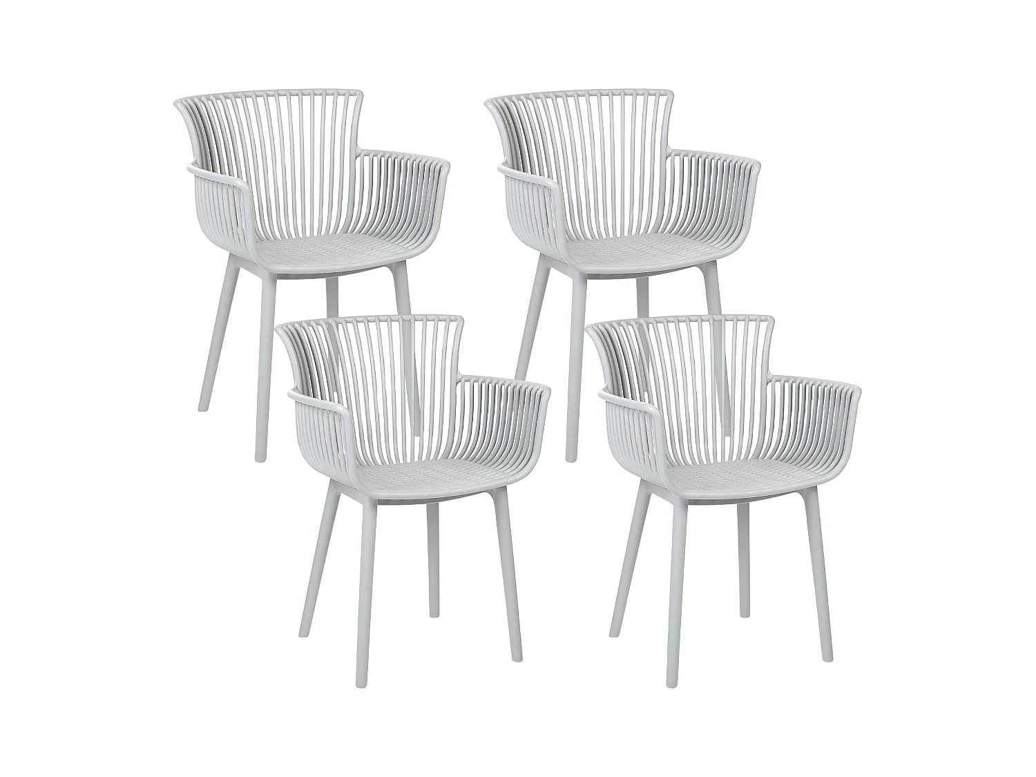 Lot de 4 chaises de jardin PESARO Gris clair