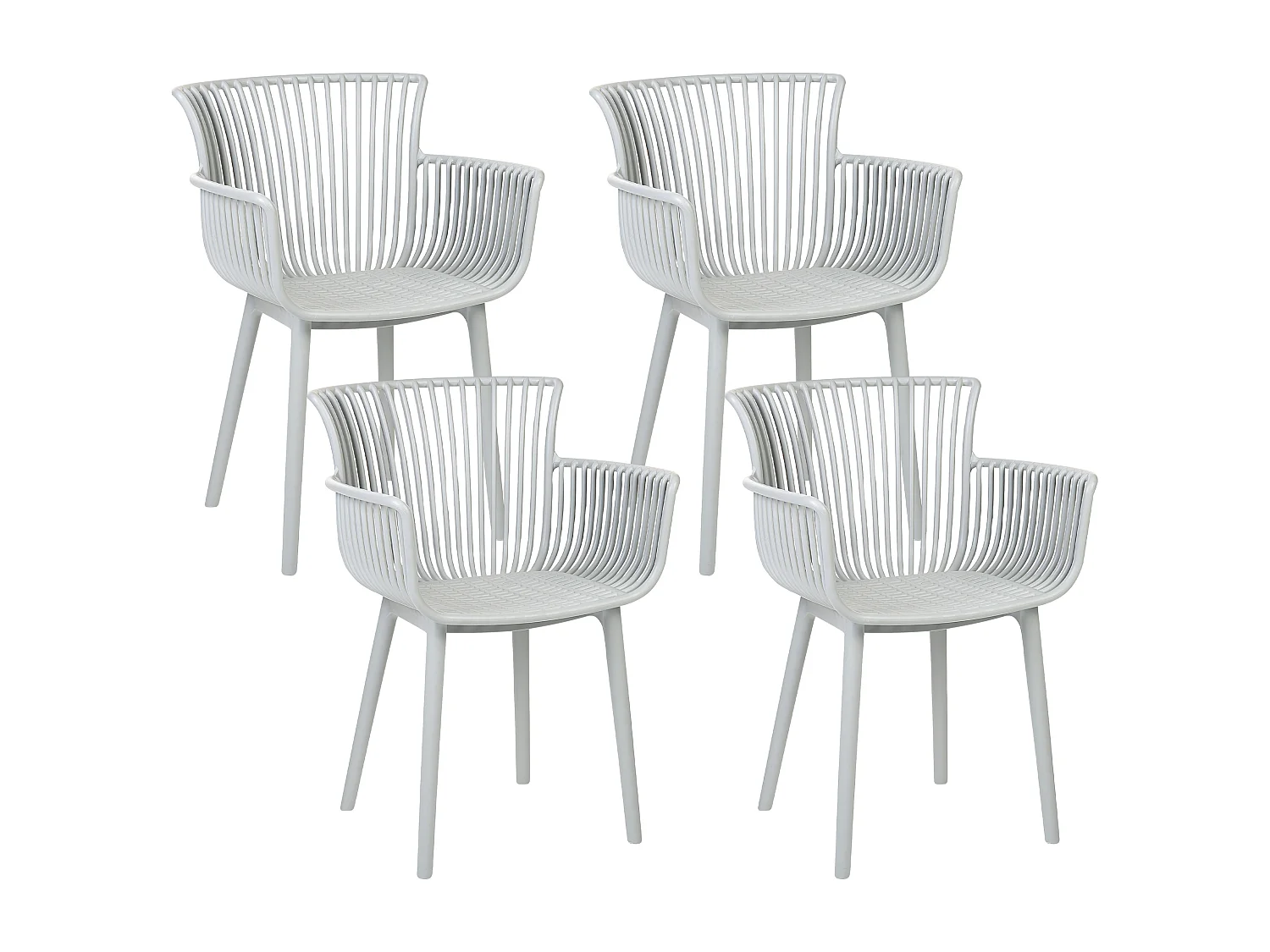 Lot de 4 chaises de jardin PESARO Gris clair
