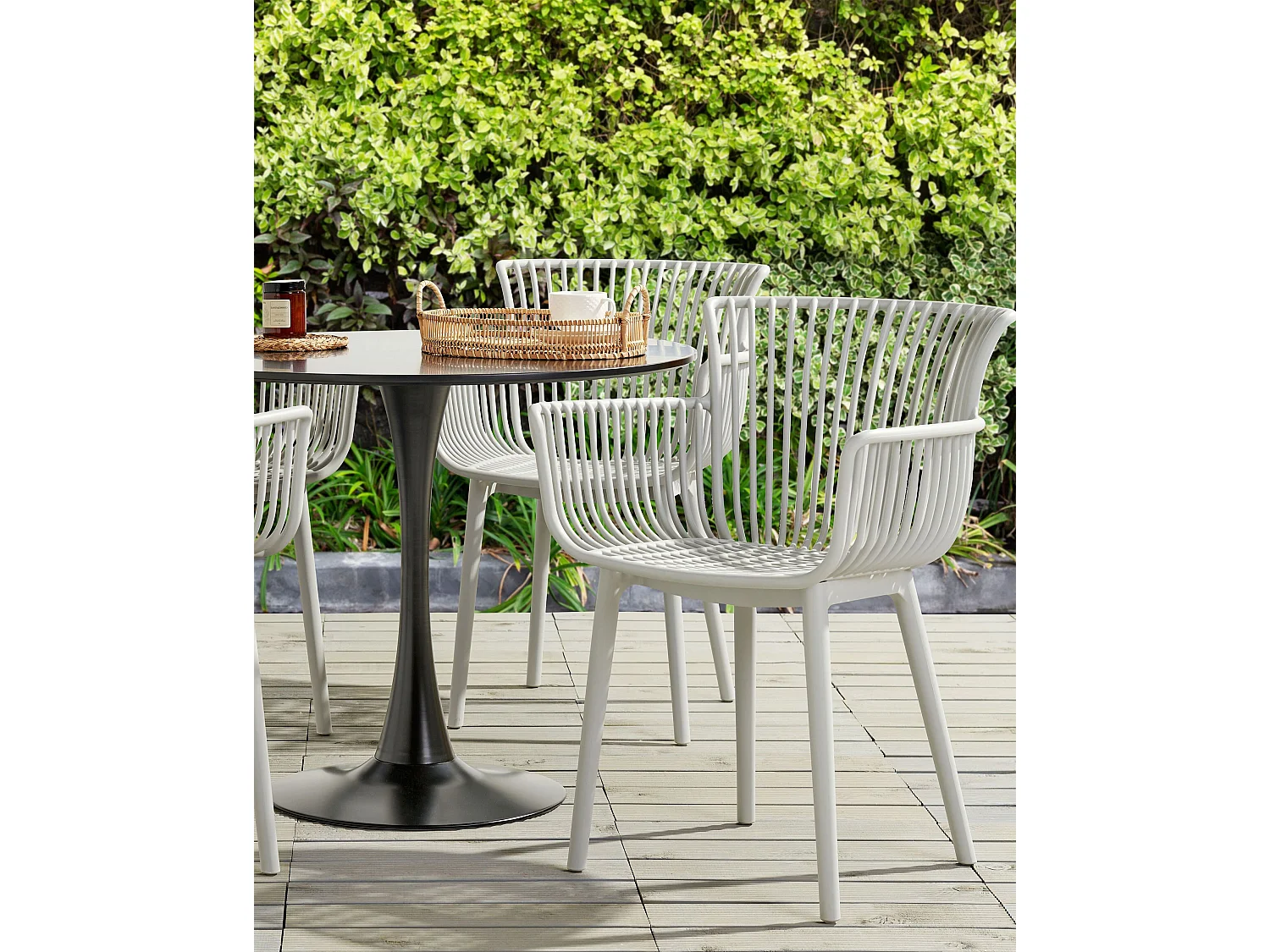 Gartenstuhl 4er Set PESARO Hellgrau