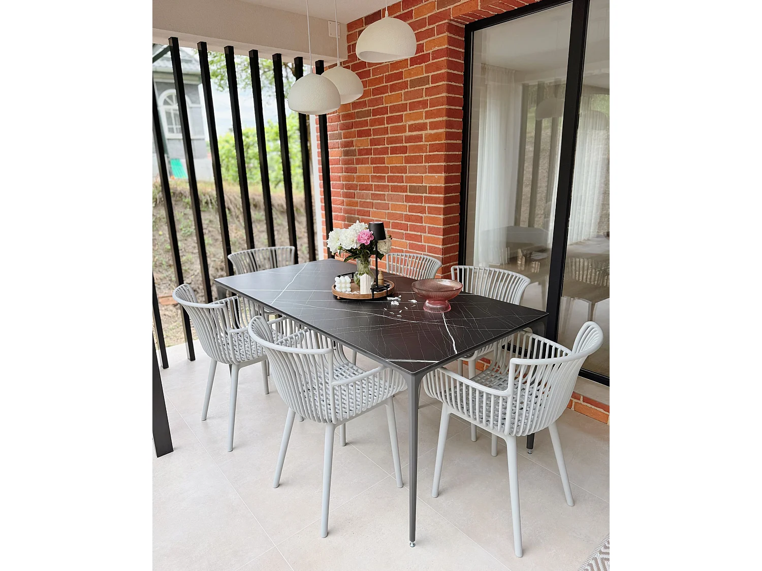 Set di 4 sedie da giardino PESARO Grigio chiaro