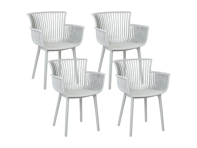 Set di 4 sedie da giardino PESARO Grigio chiaro