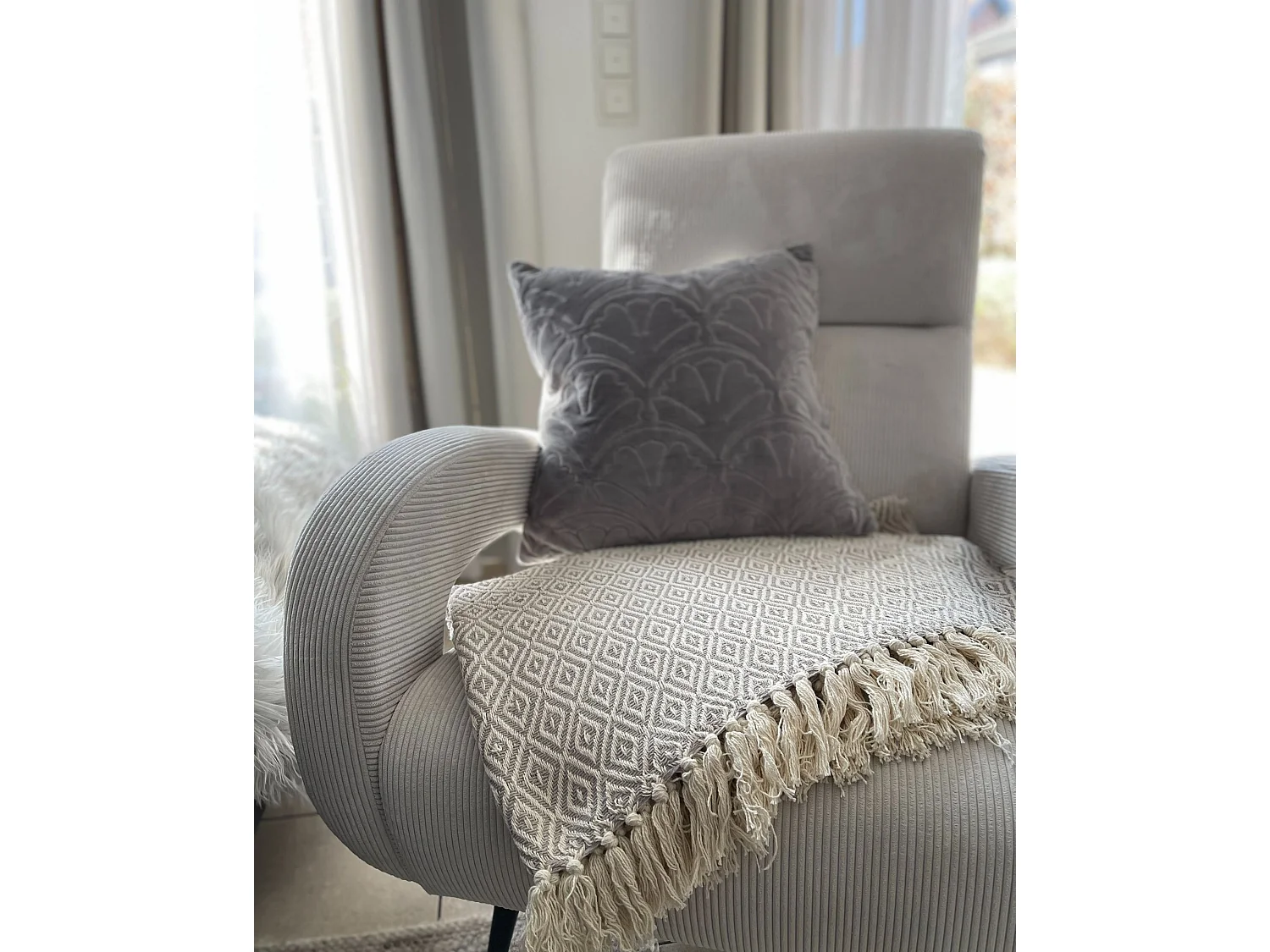 Couverture MITYAL Coton 125 x 150 cm Taupe