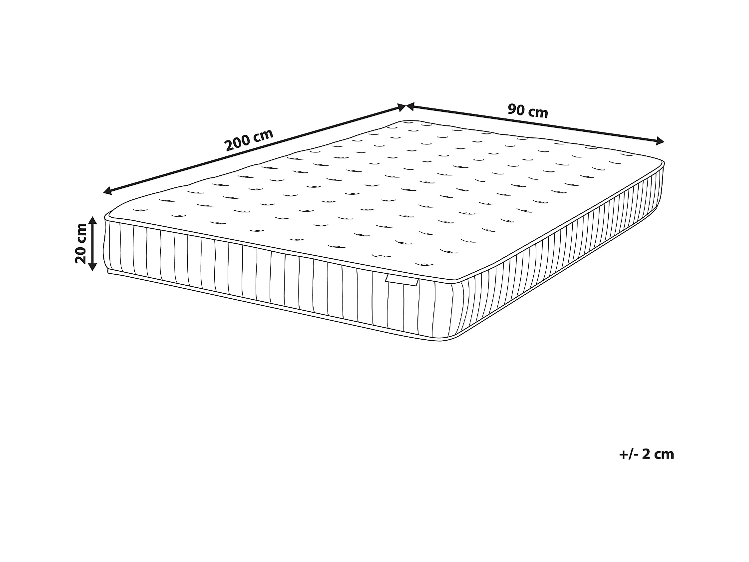 Pocketveringmatras 90 x 200 cm middelhard DREAM