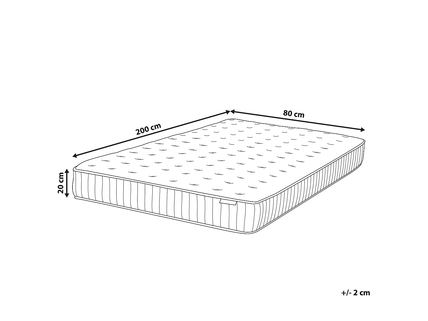 Pocketveringmatras 80 x 200 cm middelhard DREAM