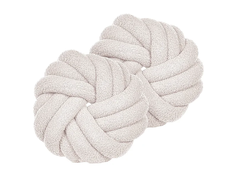 Lot de 2 coussins décoratifs AKOLA Bouclé 31 x 31 cm Blanc cassé Unicolore