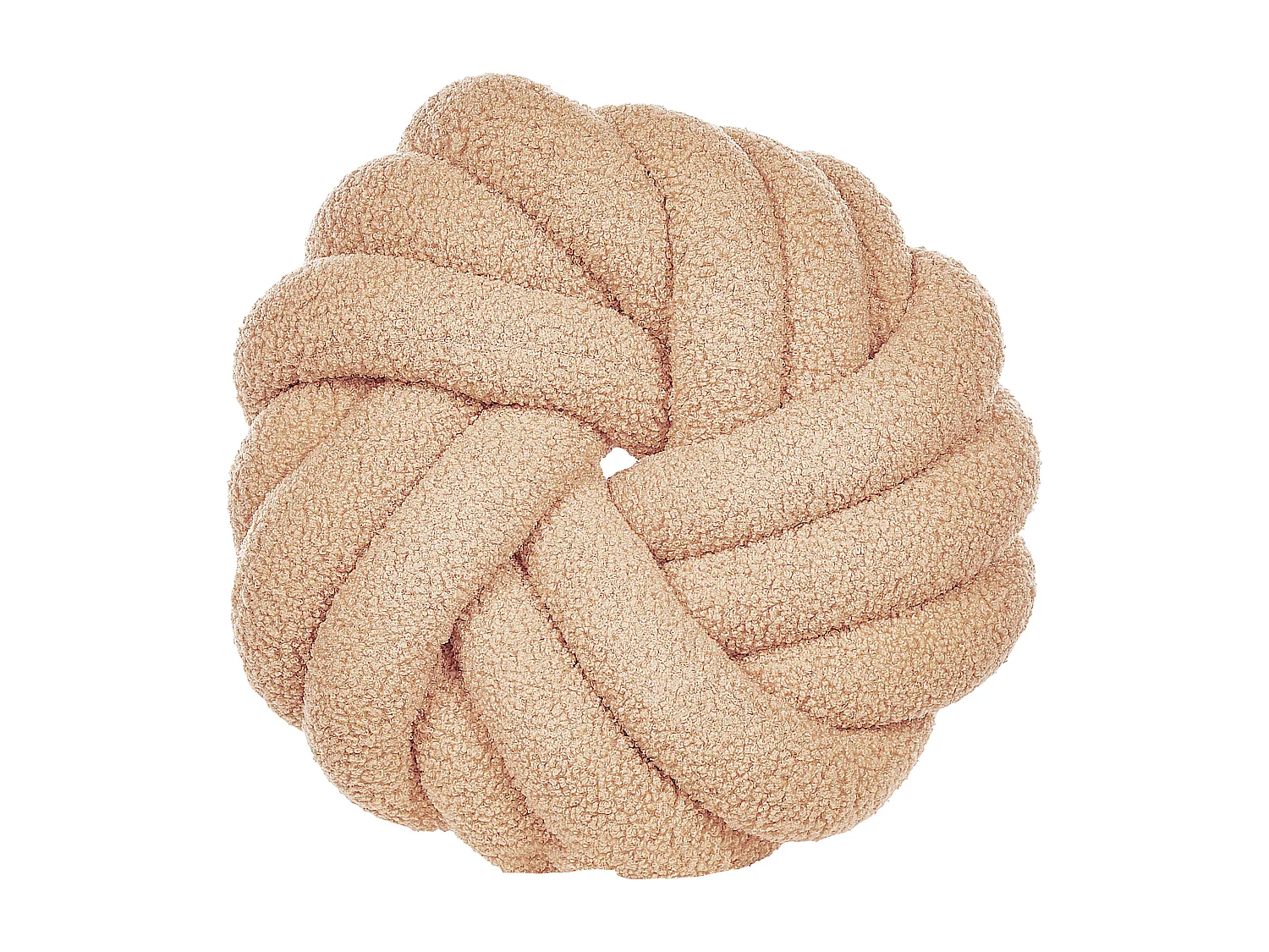 Set aus 2 Knotenkissen modern Beige Bouclé Plüsch Geflecht 31 x 31 cm Akola