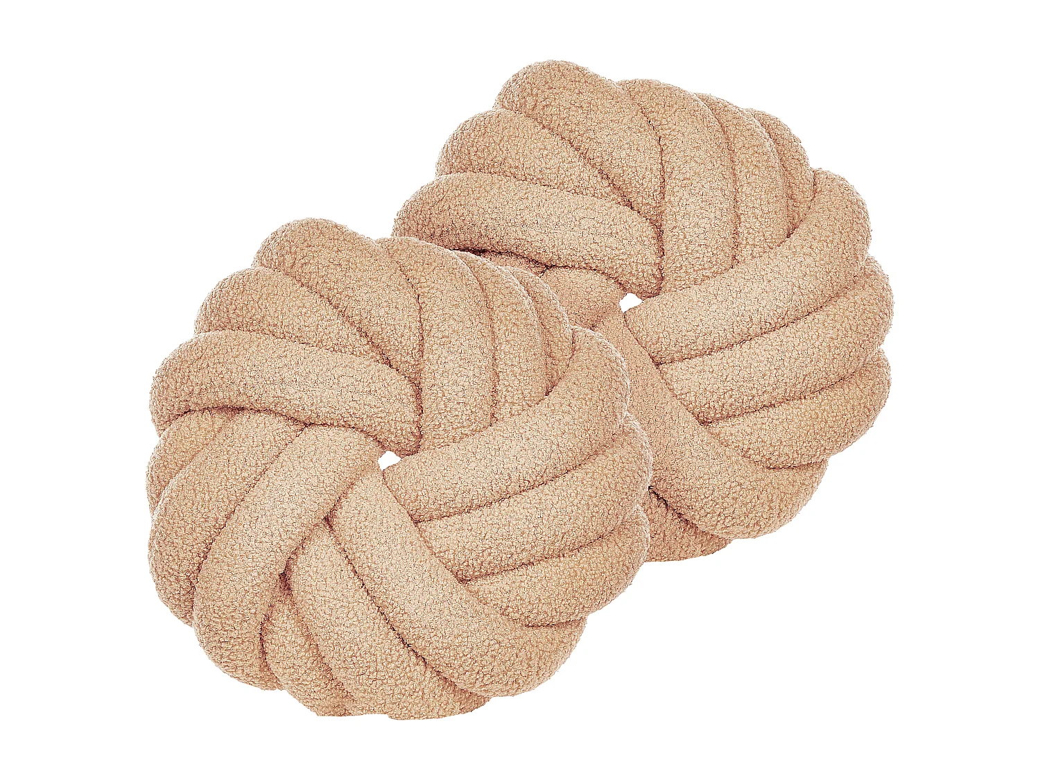 Lot de 2 coussins décoratifs AKOLA Bouclé 31 x 31 cm Beige sable Unicolore