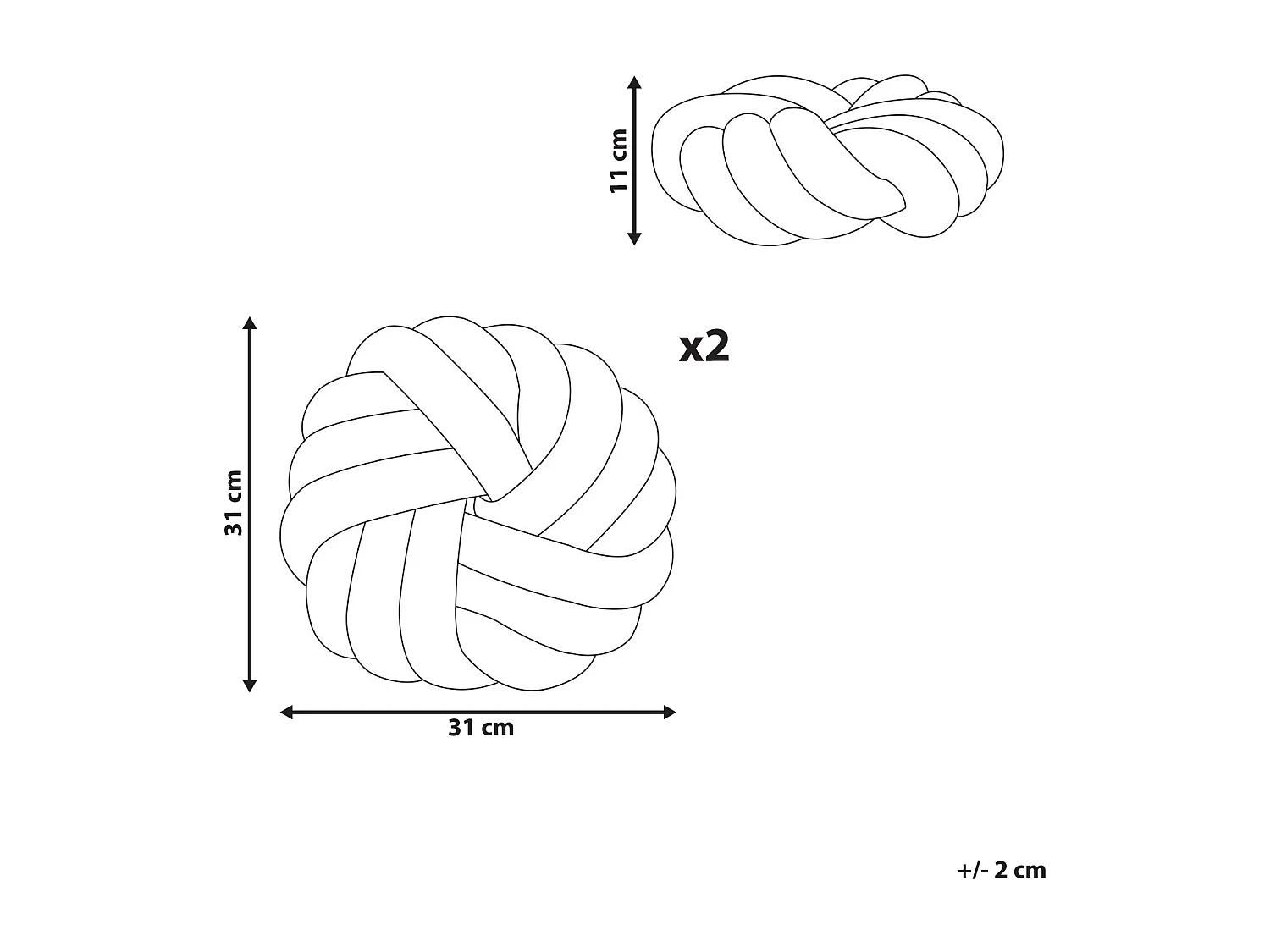 Lot de 2 coussins décoratifs AKOLA Bouclé 31 x 31 cm Moutarde Unicolore
