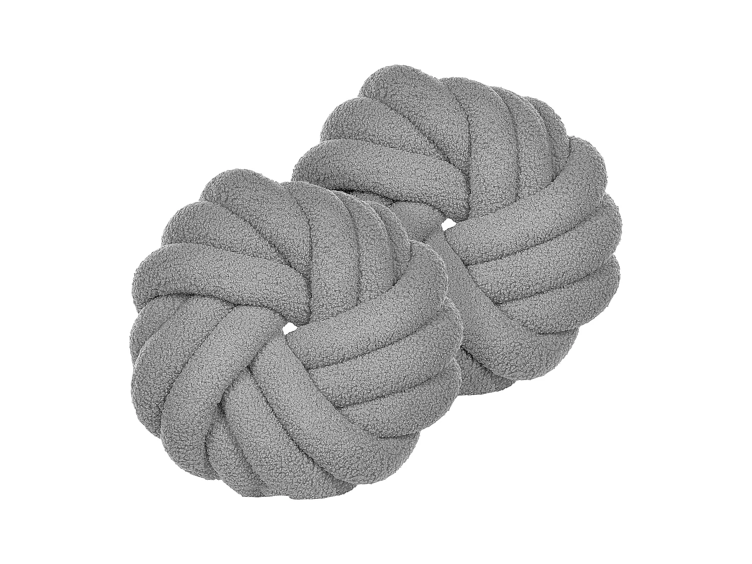Lot de 2 coussins décoratifs AKOLA Bouclé 31 x 31 cm Gris Unicolore