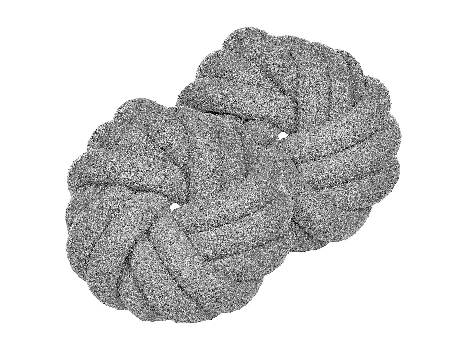 Lot de 2 coussins décoratifs AKOLA Bouclé 31 x 31 cm Gris Unicolore