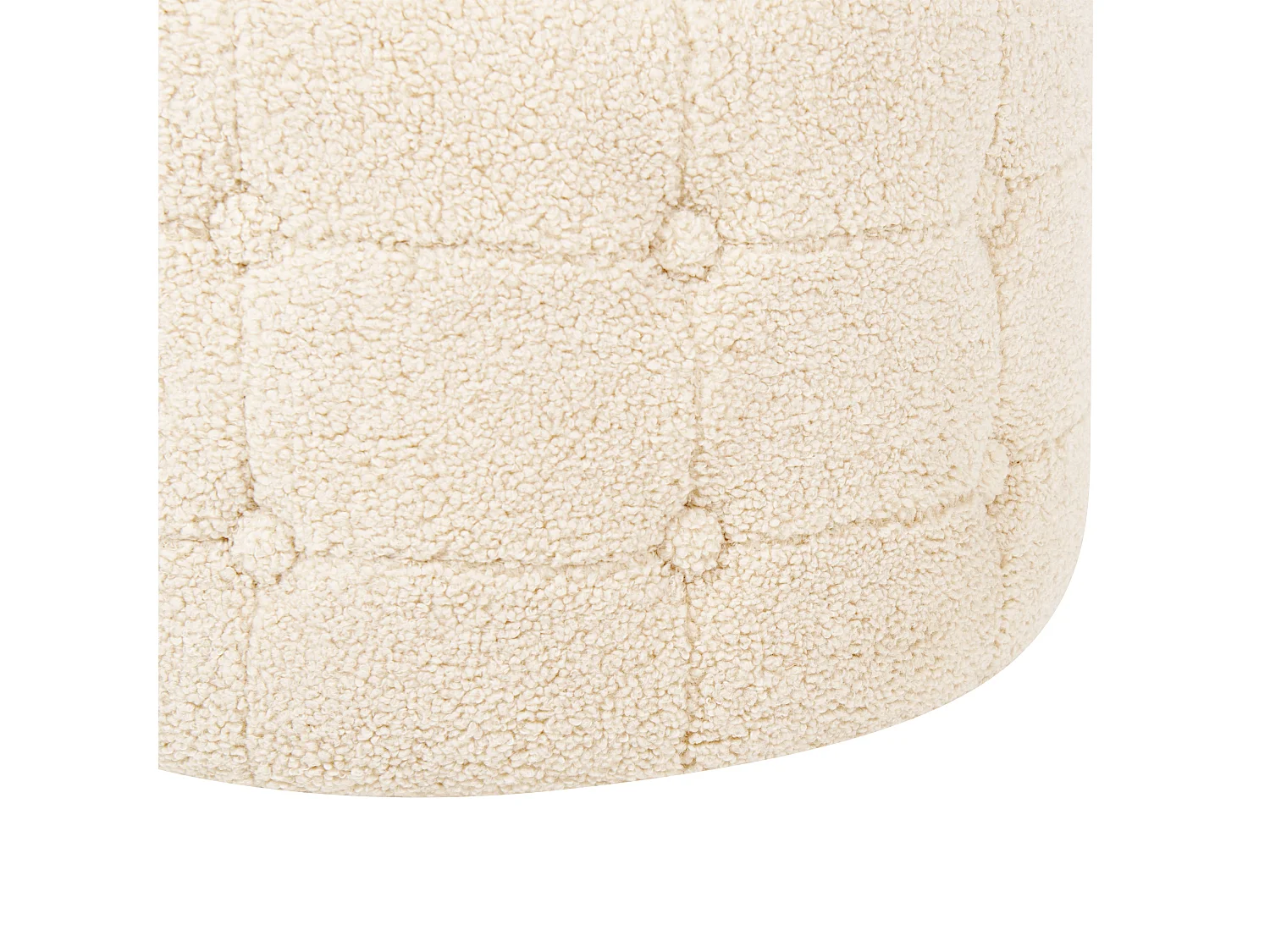 Pouf Bouclé beige mit Knopfsteppung rund ⌀ 55 cm Chesterfield-Stil Modern Tampa