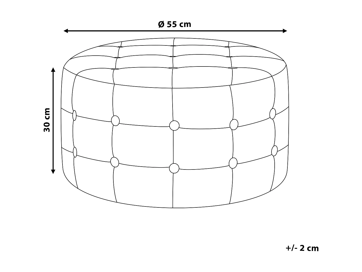 Puf TAMPA Boucle Beżowy 55 cm 55 cm 30 cm