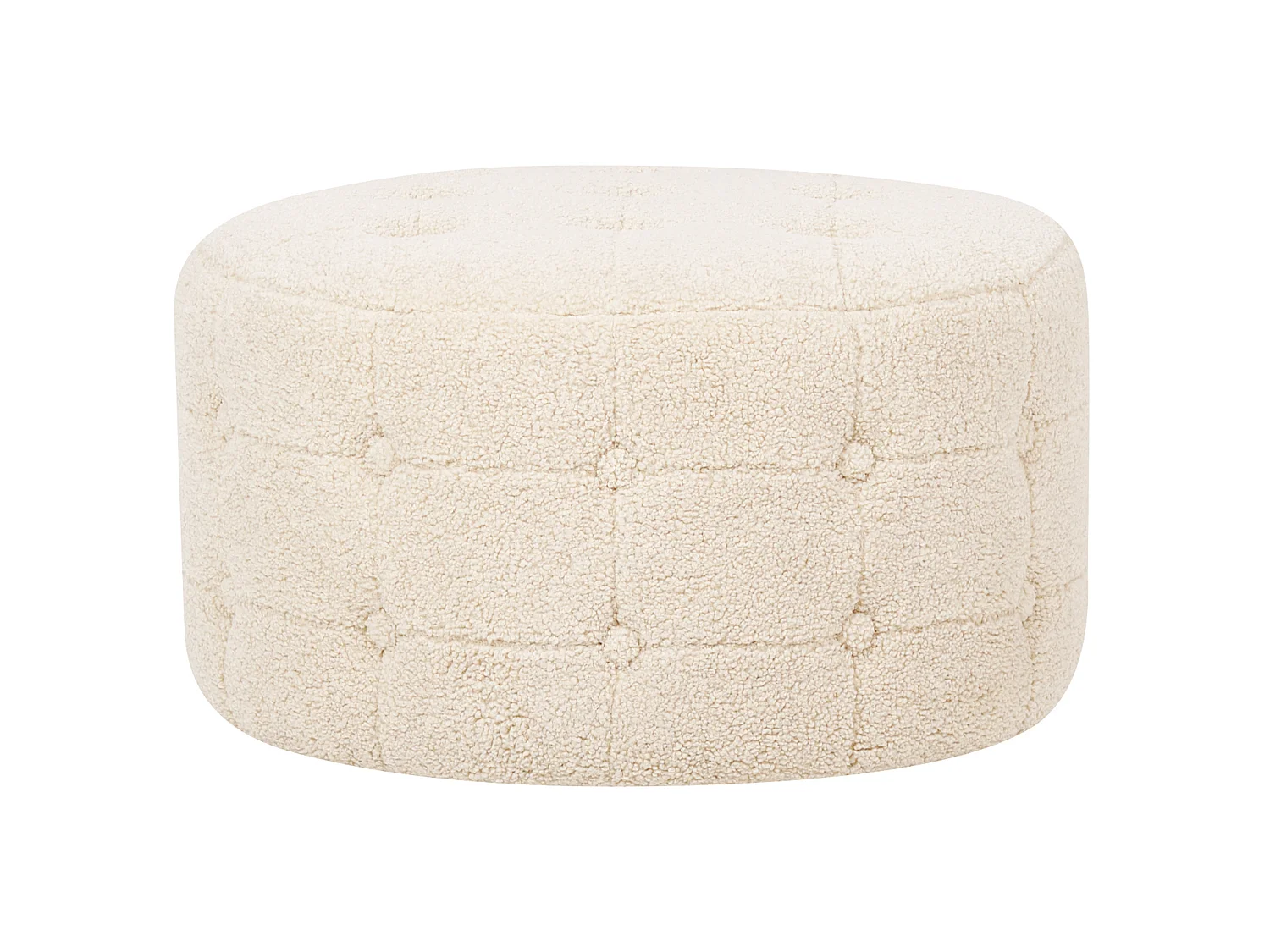 Pouf TAMPA Bouclé Beige 55 cm 55 cm 30 cm