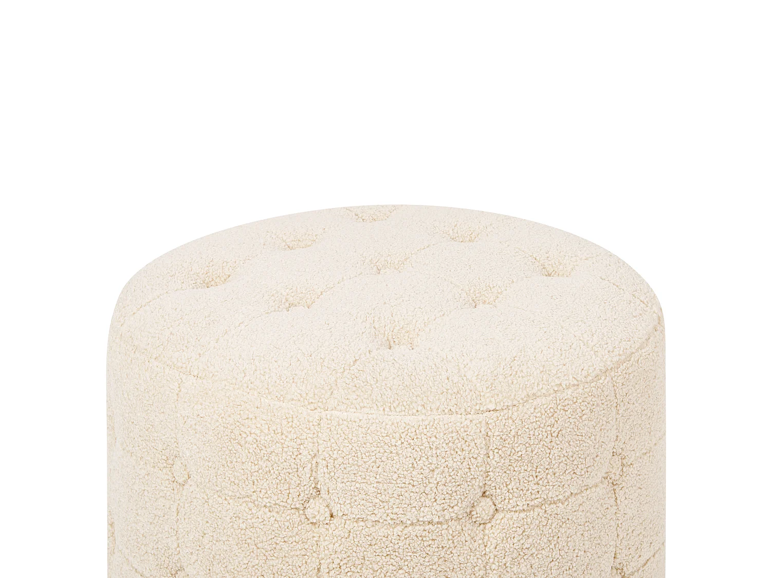 Pouf TAMPA Bouclé Beige 55 cm 55 cm 30 cm