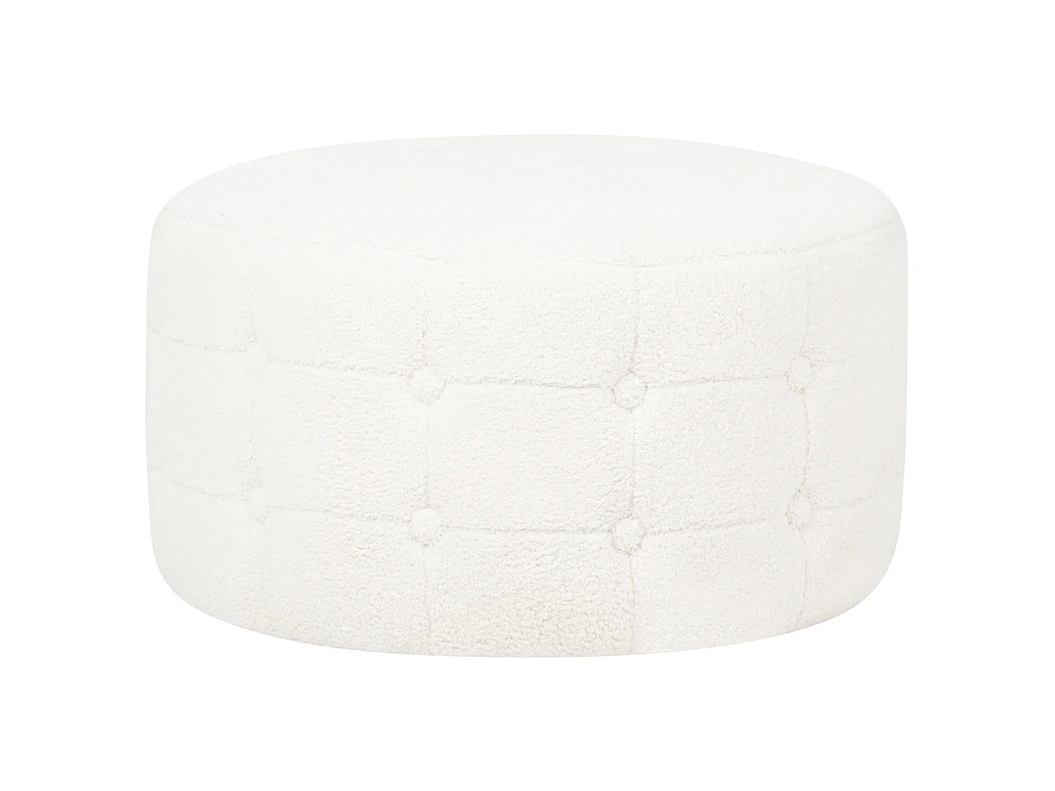 Pouf TAMPA Bouclé Weiss 55 cm 55 cm 30 cm
