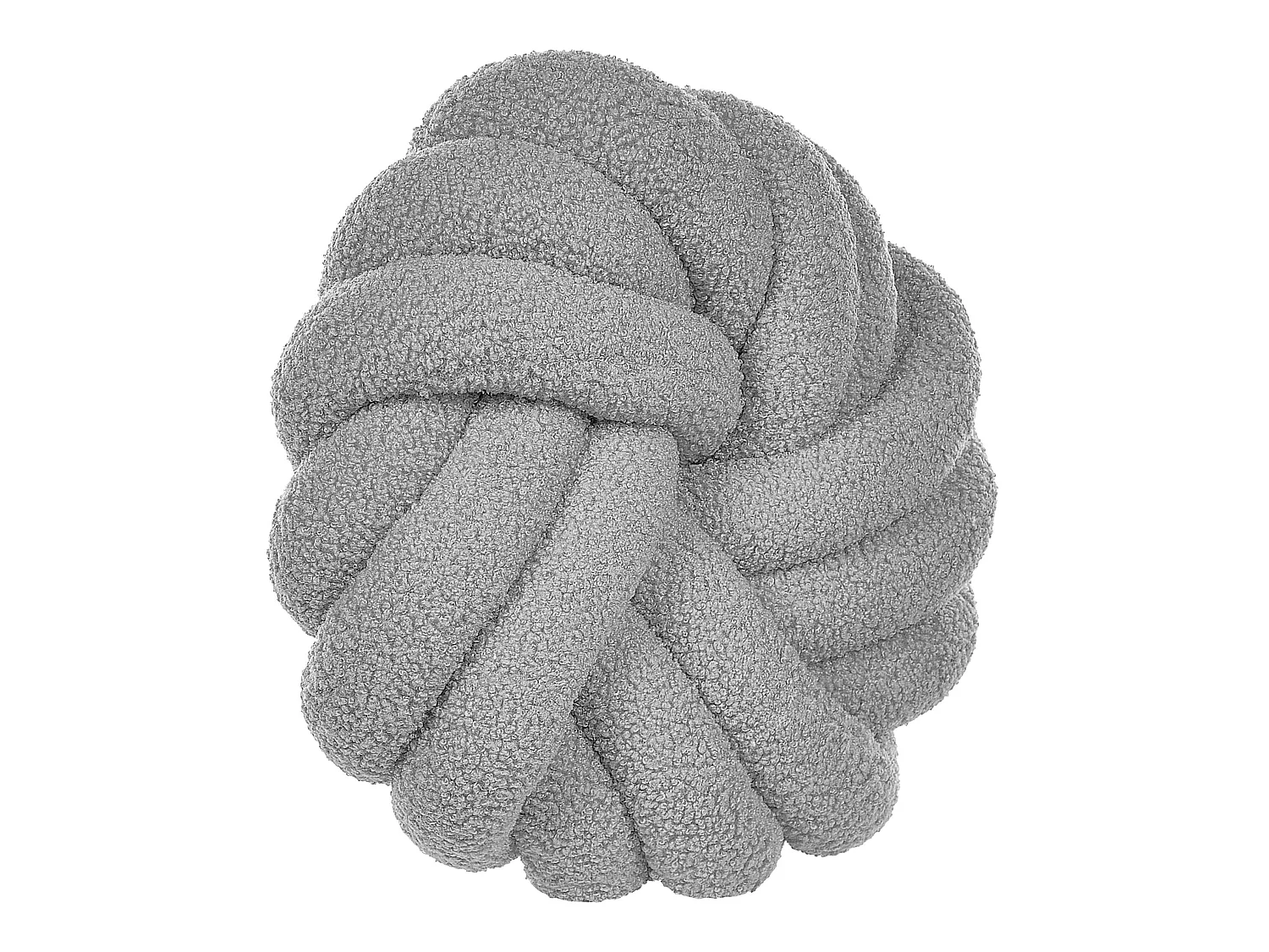 Modernes Knotenkissen Grau Bouclé Plüsch Geflecht 31 x 31 cm Akola
