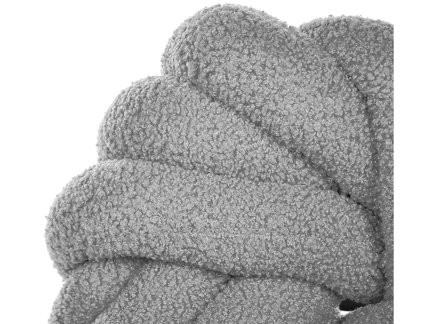 Modernes Knotenkissen Grau Bouclé Plüsch Geflecht 31 x 31 cm Akola