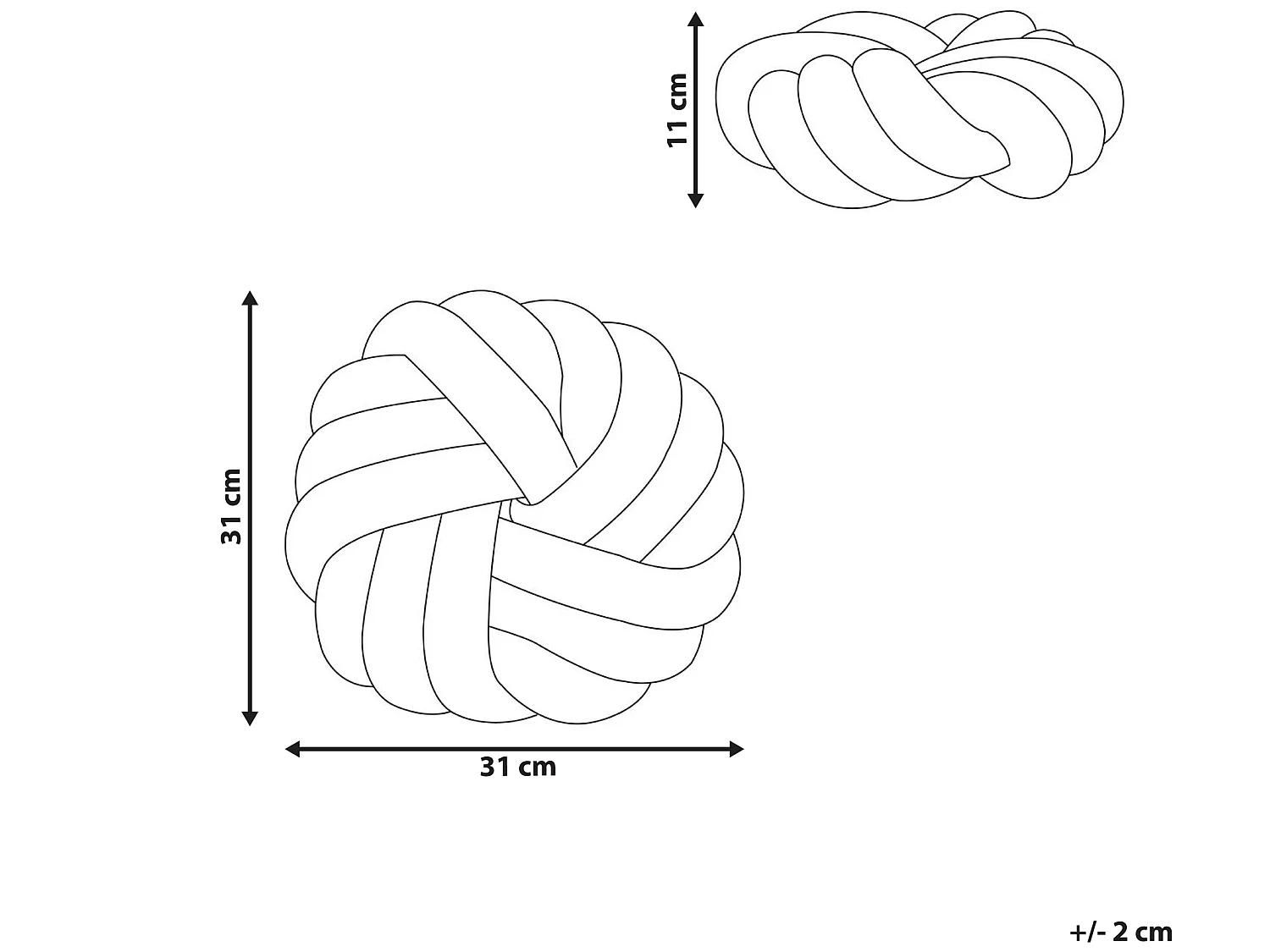 Modernes Knotenkissen Gelb Bouclé Plüsch Geflecht 31 x 31 cm Akola