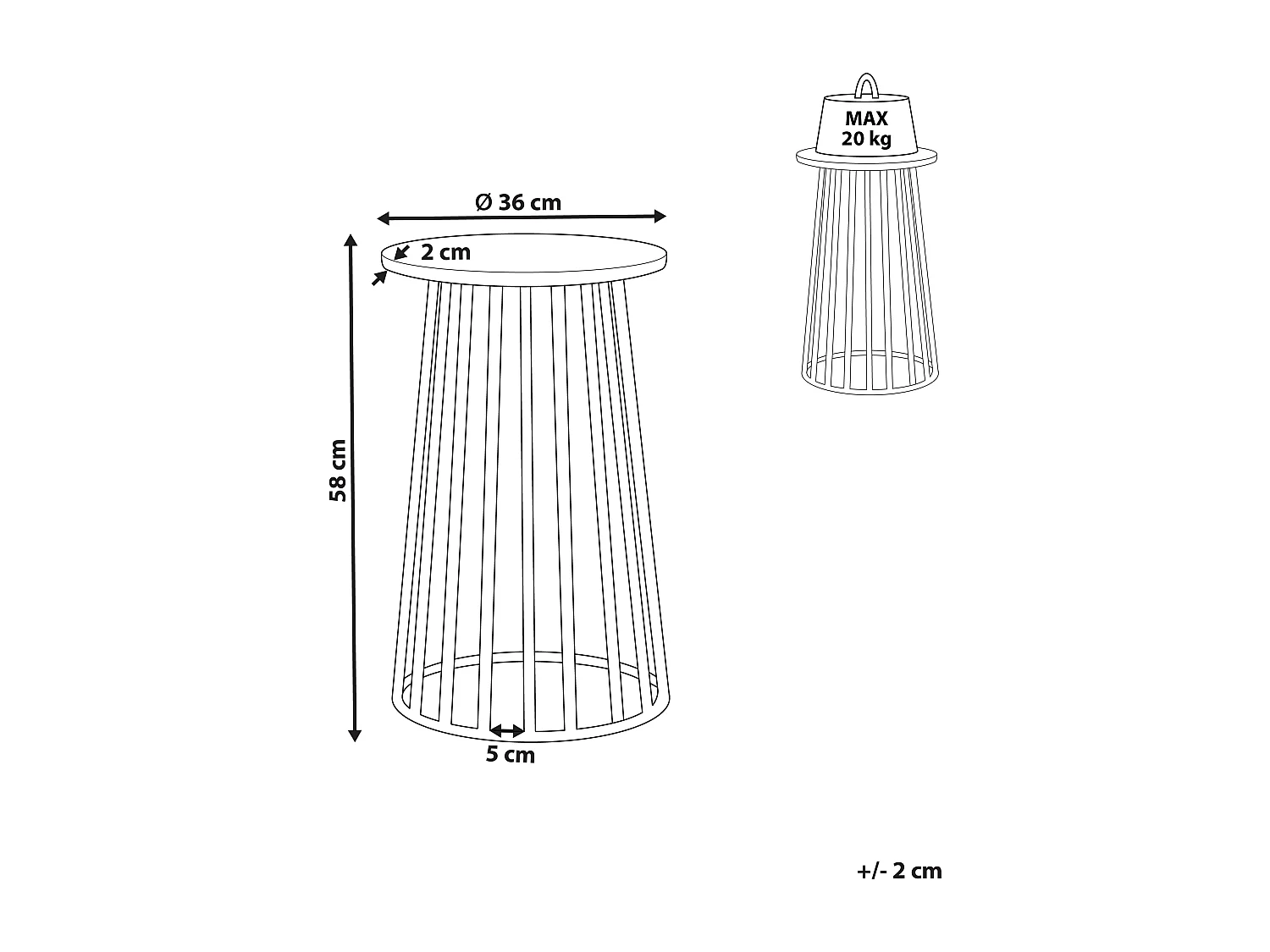Table d'appoint TAREE Marbre Noir/blanc