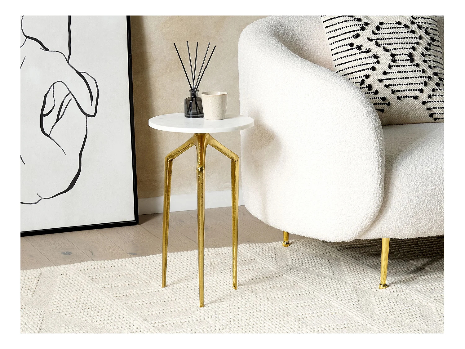 Bijzettafel TILPA Marmer Wit