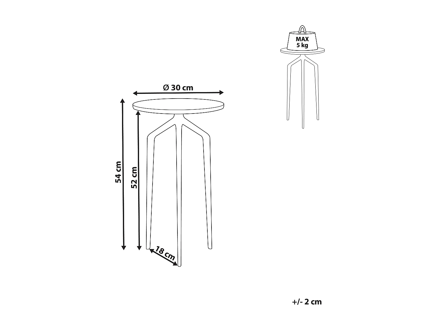 Bijzettafel TILPA Marmer Wit