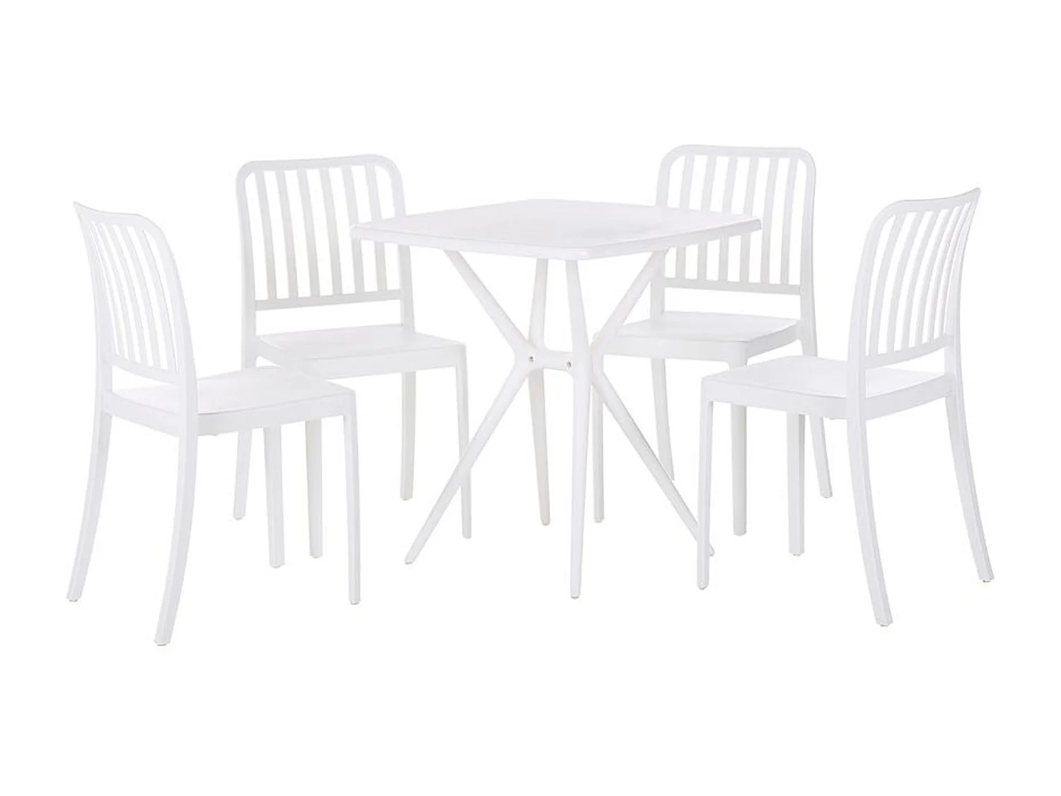 Conjunto de refeições de jardim 4 lugares SERSALE Branco