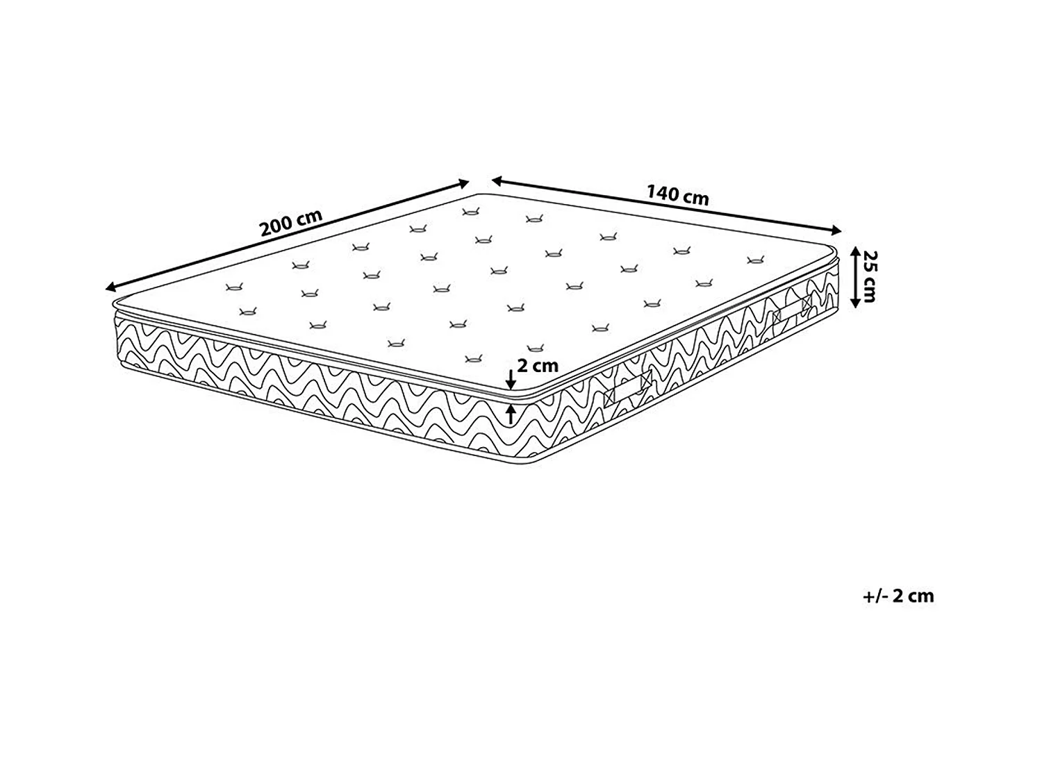 Materac kieszeniowy z pianką termoelastyczną LUXUS Średnio twardy 140 x 200 cm