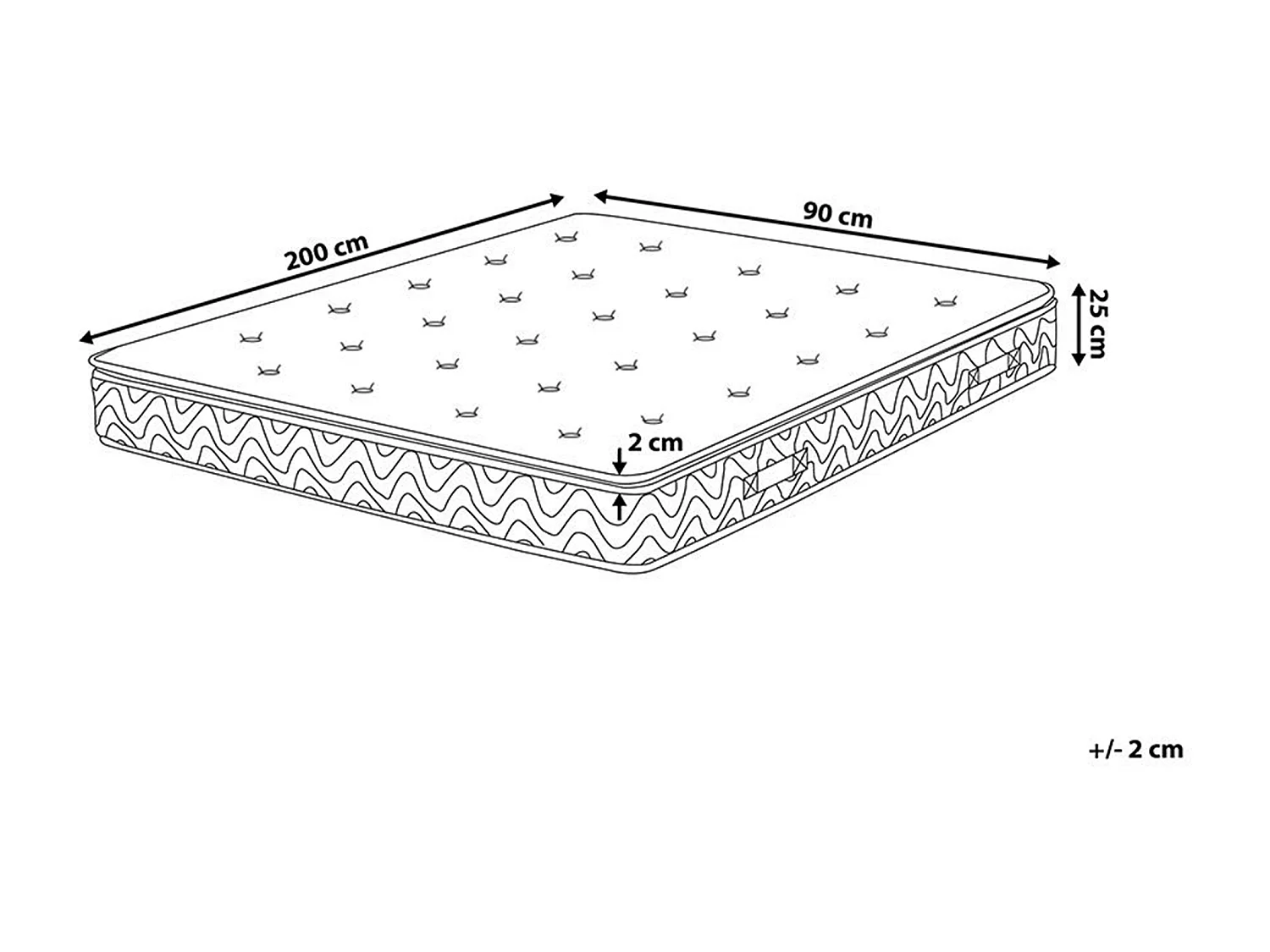 Pocketveringmatras met afneembare hoes 90 x 200 cm memory foam LUXUS