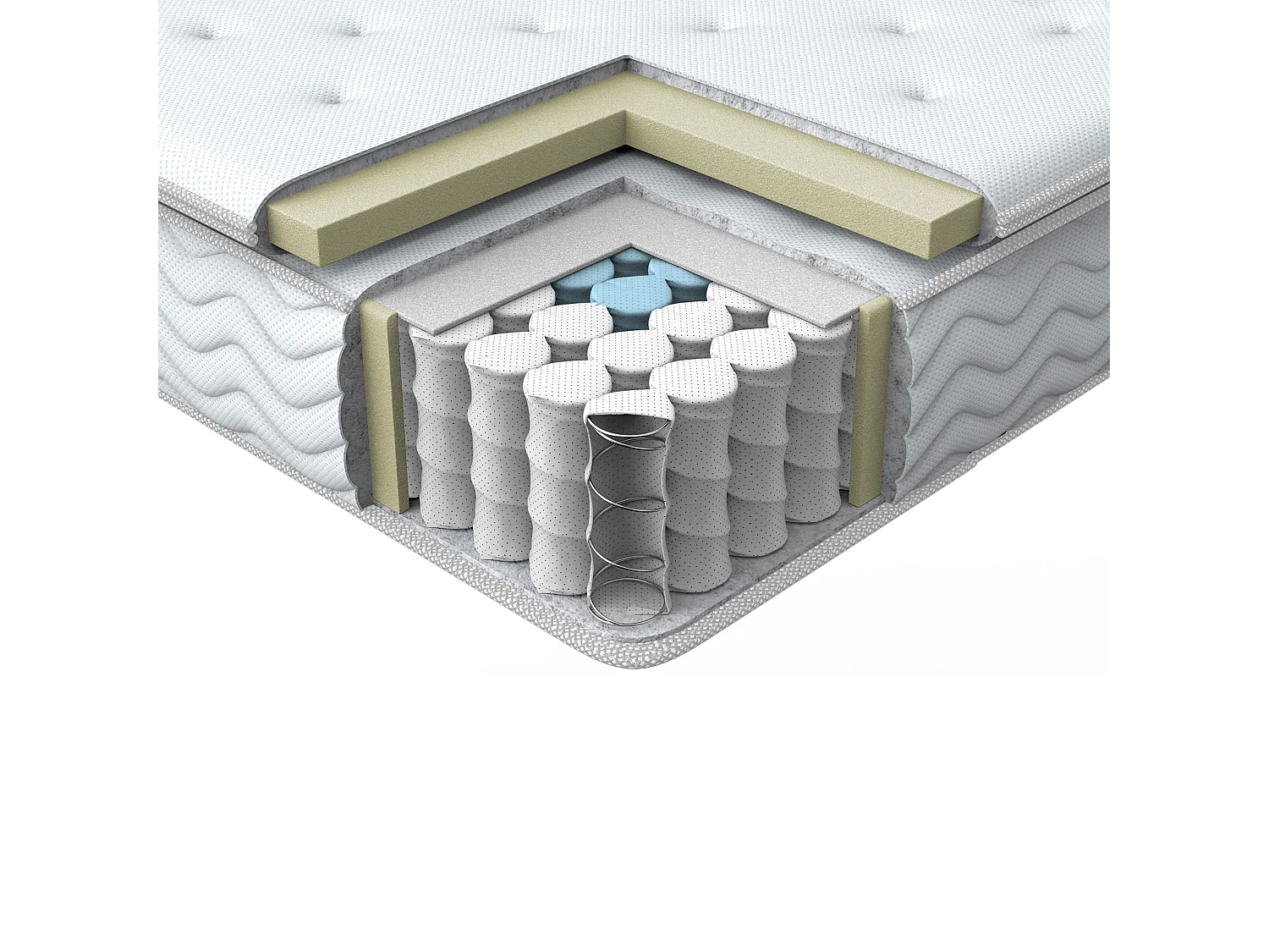 Matelas à ressorts ensachés en mousse à mémoire de forme LUXUS H2/3 Moyen 90 x 200 cm