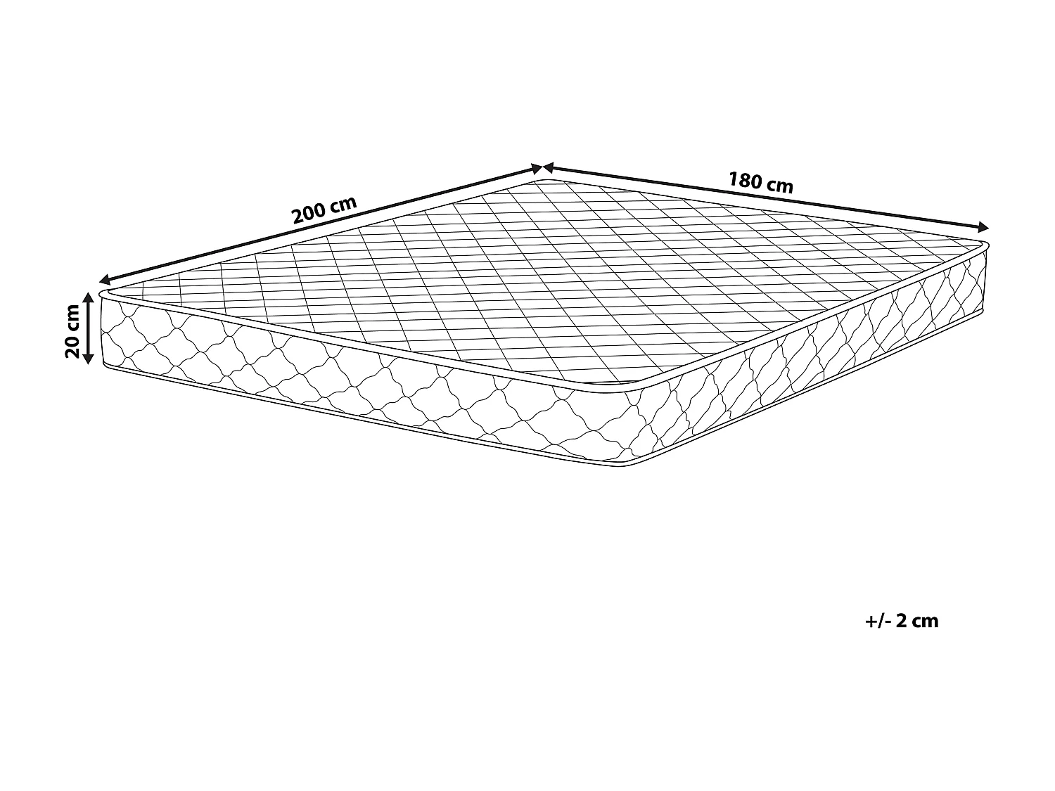 Materasso a molle insacchettate DUO II Durezza medio/alta 180 x 200 cm