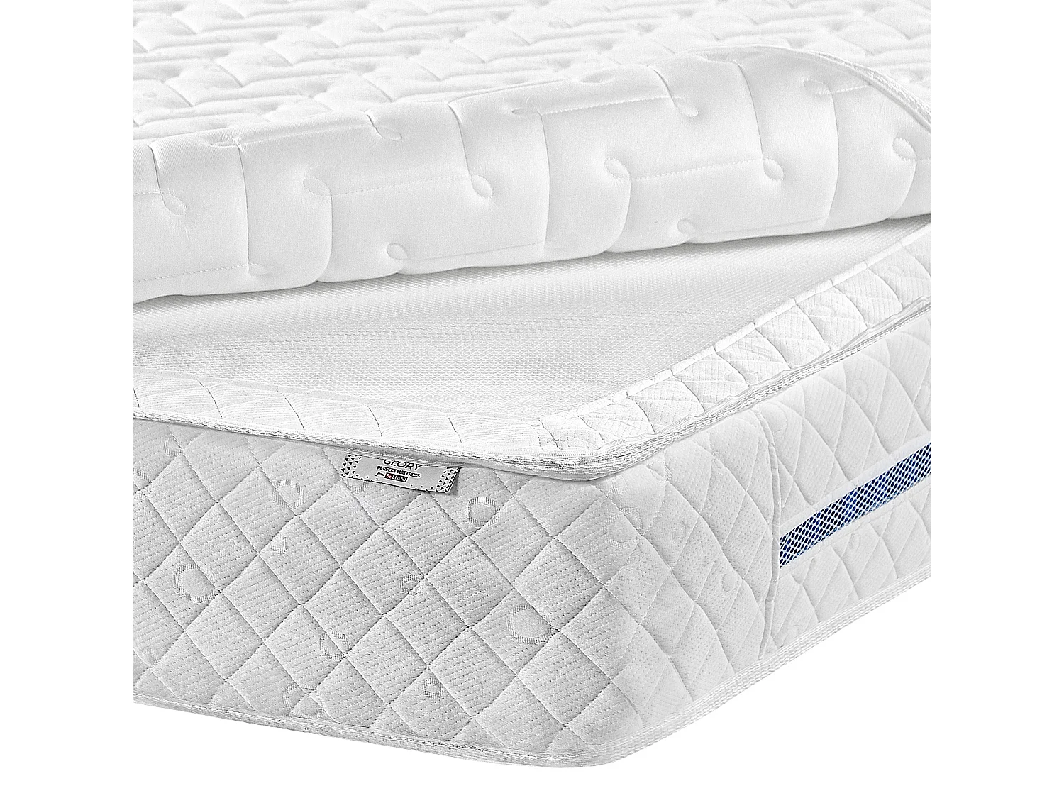 Matelas à ressorts ensachés en mousse à mémoire de forme GLORY Moyennement ferme 180 x 200 cm