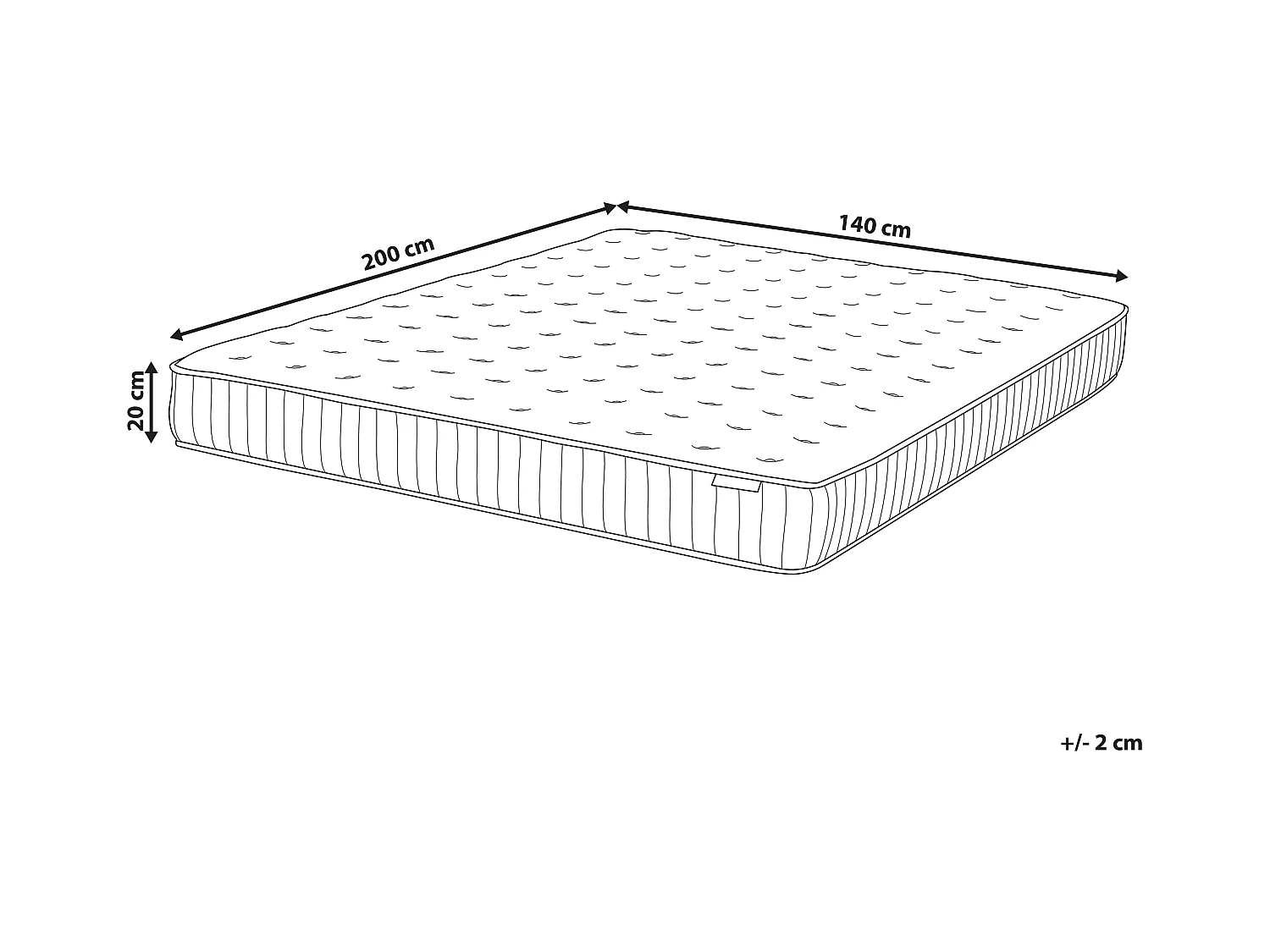 Fest Matratze Taschenfederkern 140 x 200 cm weiß/schwarz Dream