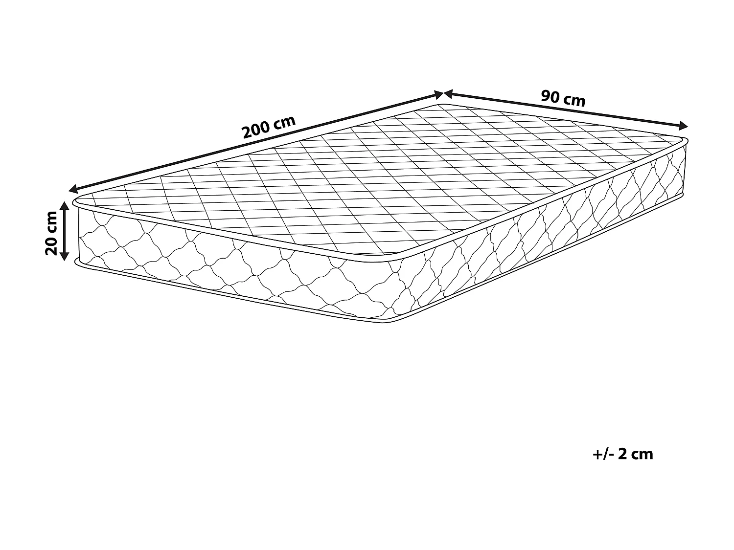 Matelas à ressorts ensachés DUO H3/4 Ferme H2/3 Moyen 90 x 200 cm