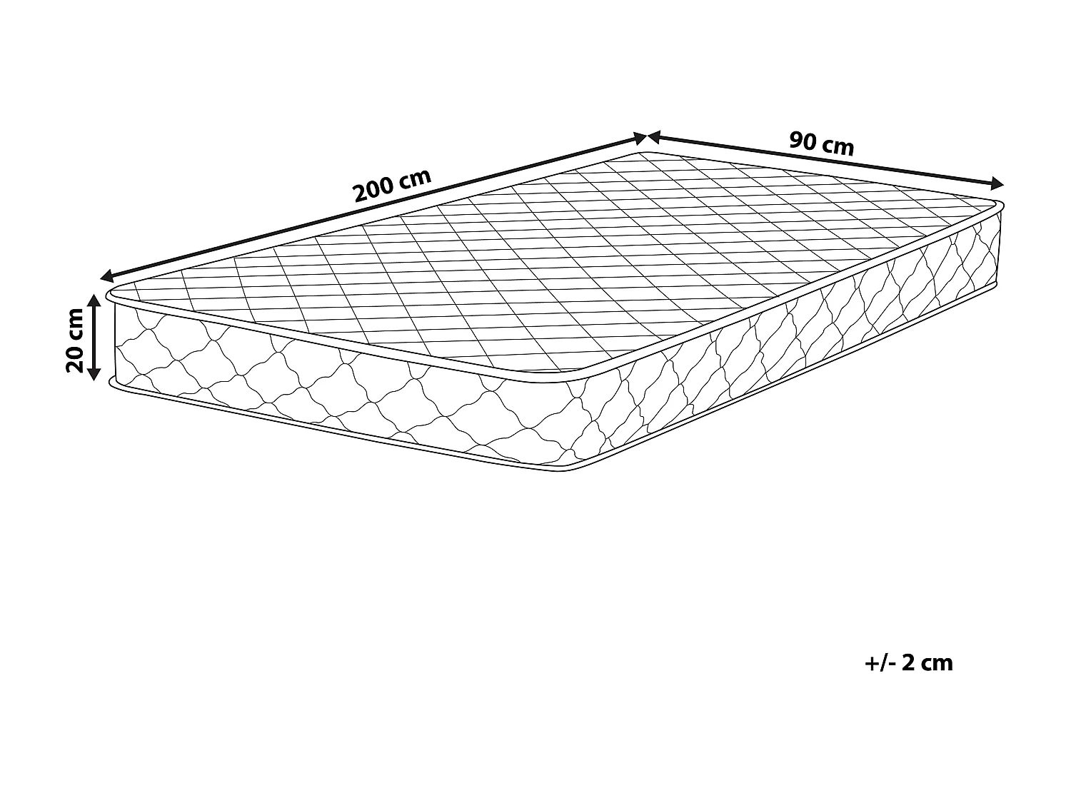 Matelas à ressorts ensachés DUO  H3/4 Ferme H2/3 Moyen 90 x 200 cm