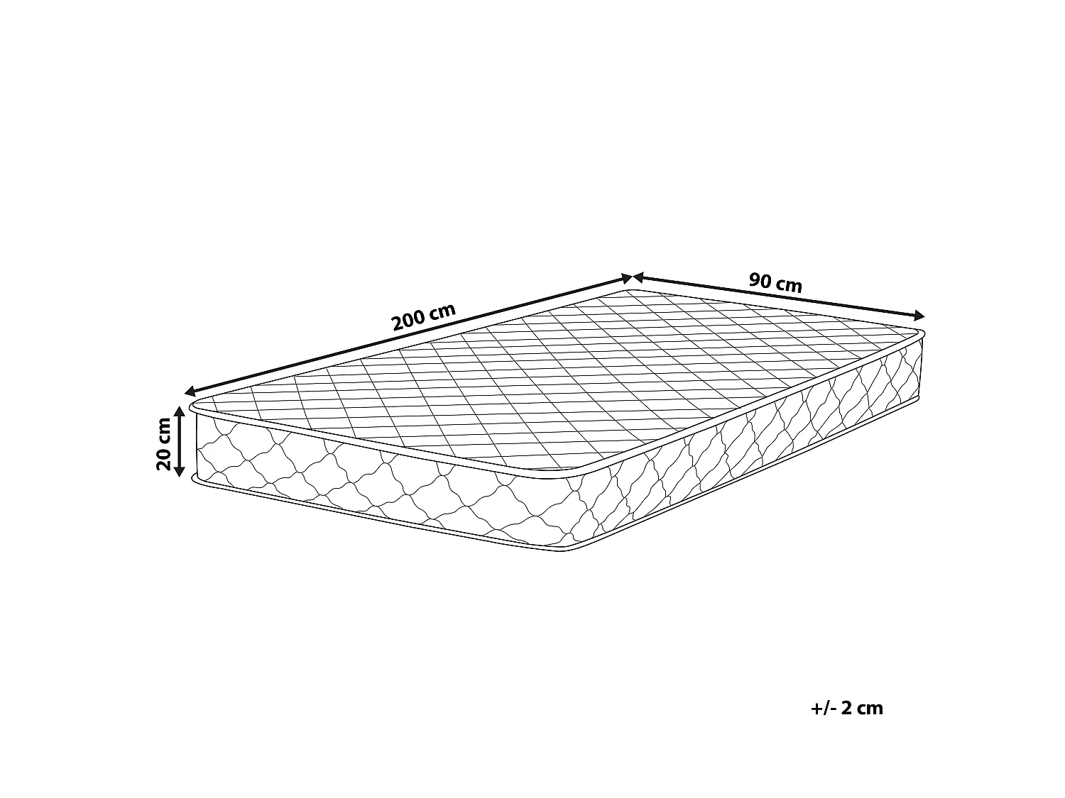 Materasso a molle insacchettate Medio/Duro 90 x 200 cm DUO