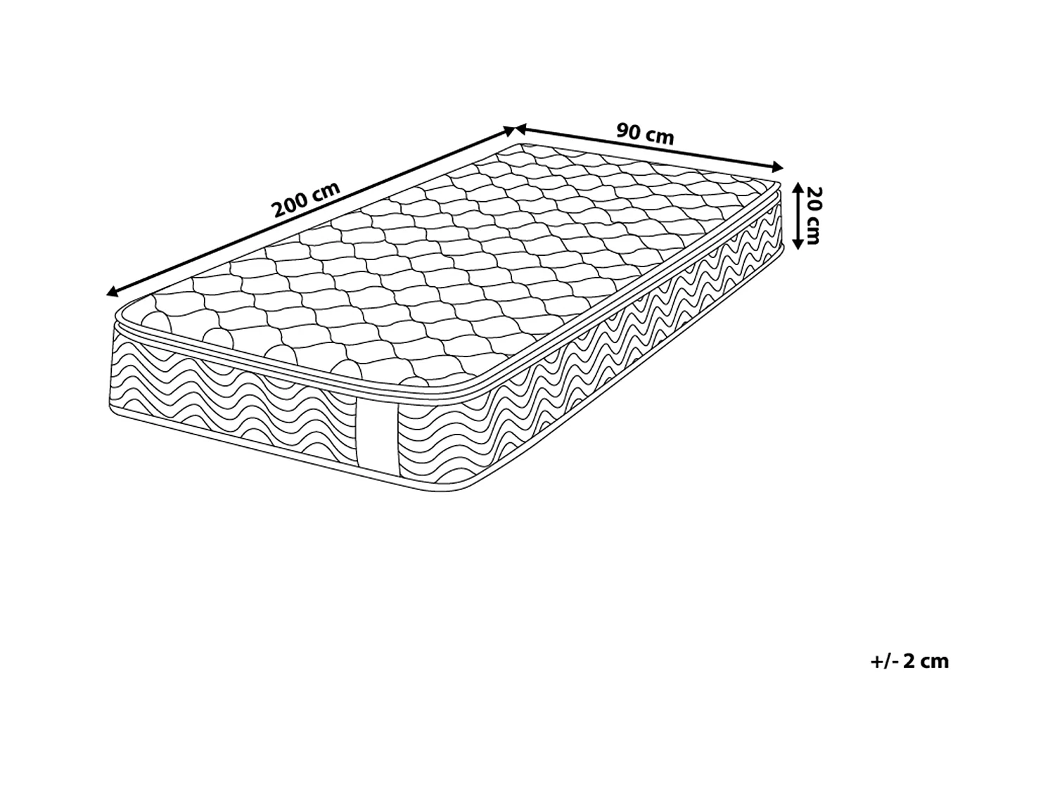 Materasso a molle insacchettate 90 x 200 cm rigido H3 SPLENDOUR