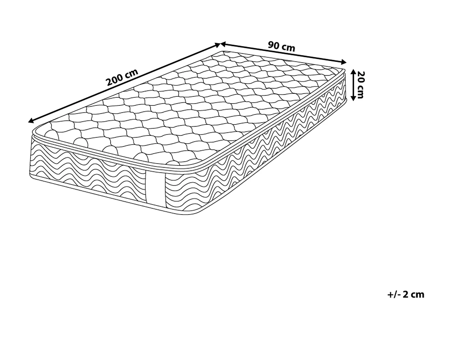 Matelas à ressorts ensachés SPLENDOUR H3/4 Ferme 90 x 200 cm