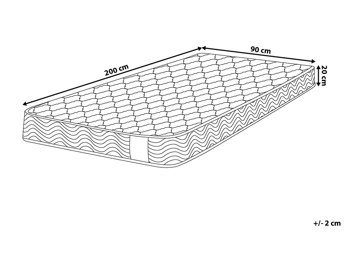 Matelas à ressorts ensachés BLISS Moyennement ferme 90 x 200 cm
