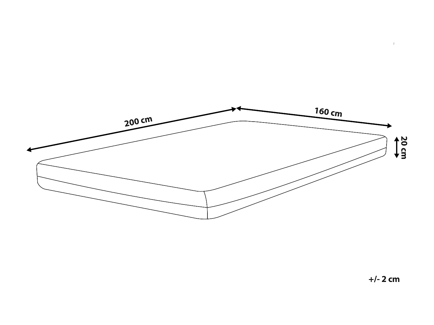 Traagschuim matras GLEE Middelhard 160 x 200 cm