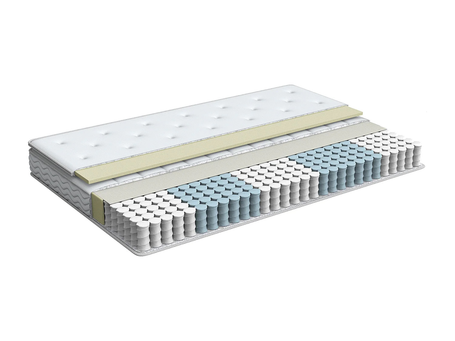 Matelas à ressorts ensachés en mousse à mémoire de forme LUXUS H2/3 Moyen 180 x 200 cm