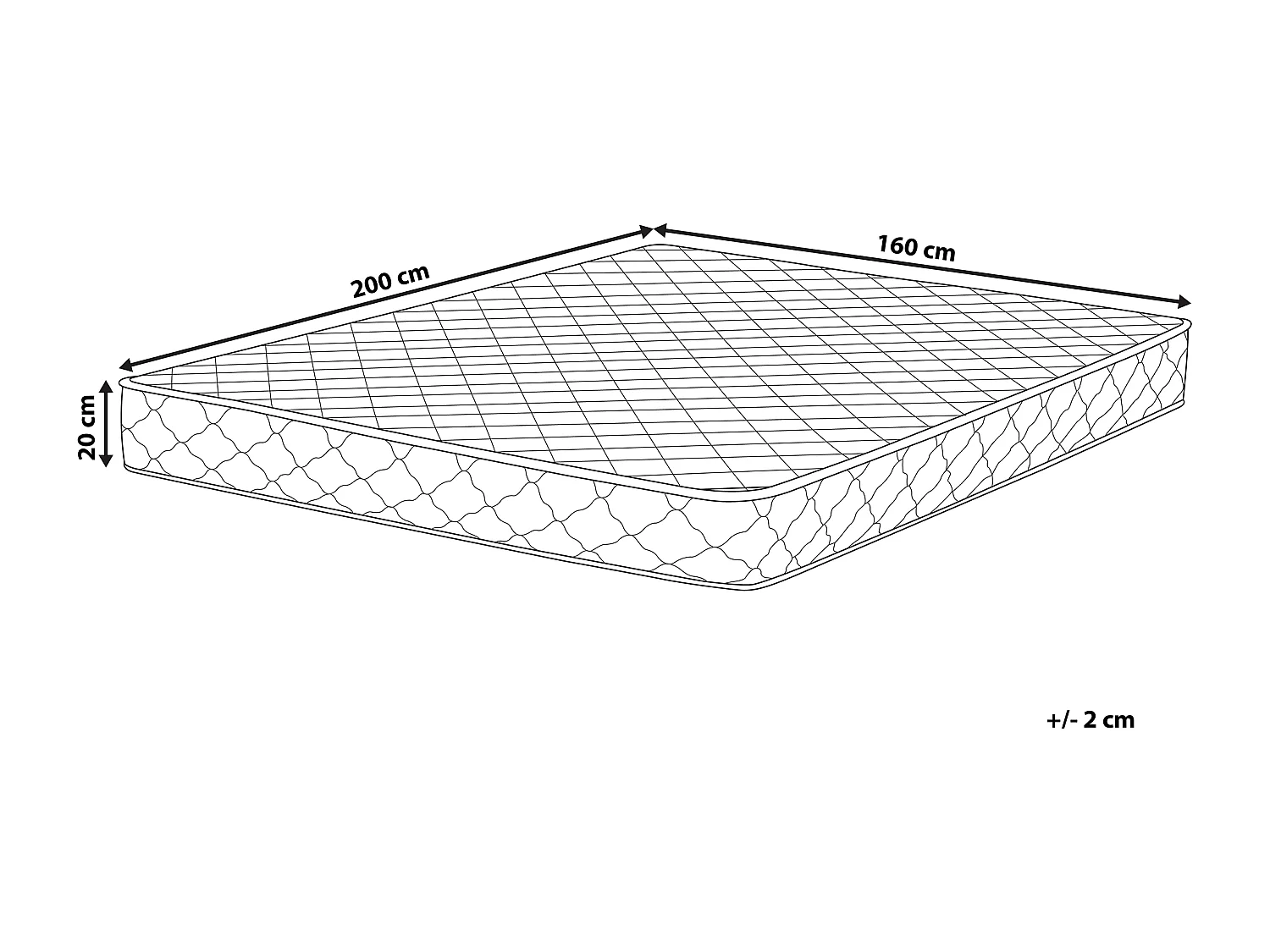 Matelas à ressorts ensachés DUO II H3/4 Ferme H2/3 Moyen 160 x 200 cm