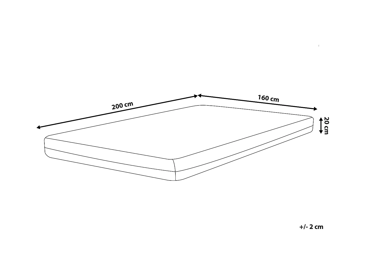 Materasso in Memory Foam GLEE Duro 160 x 200 cm