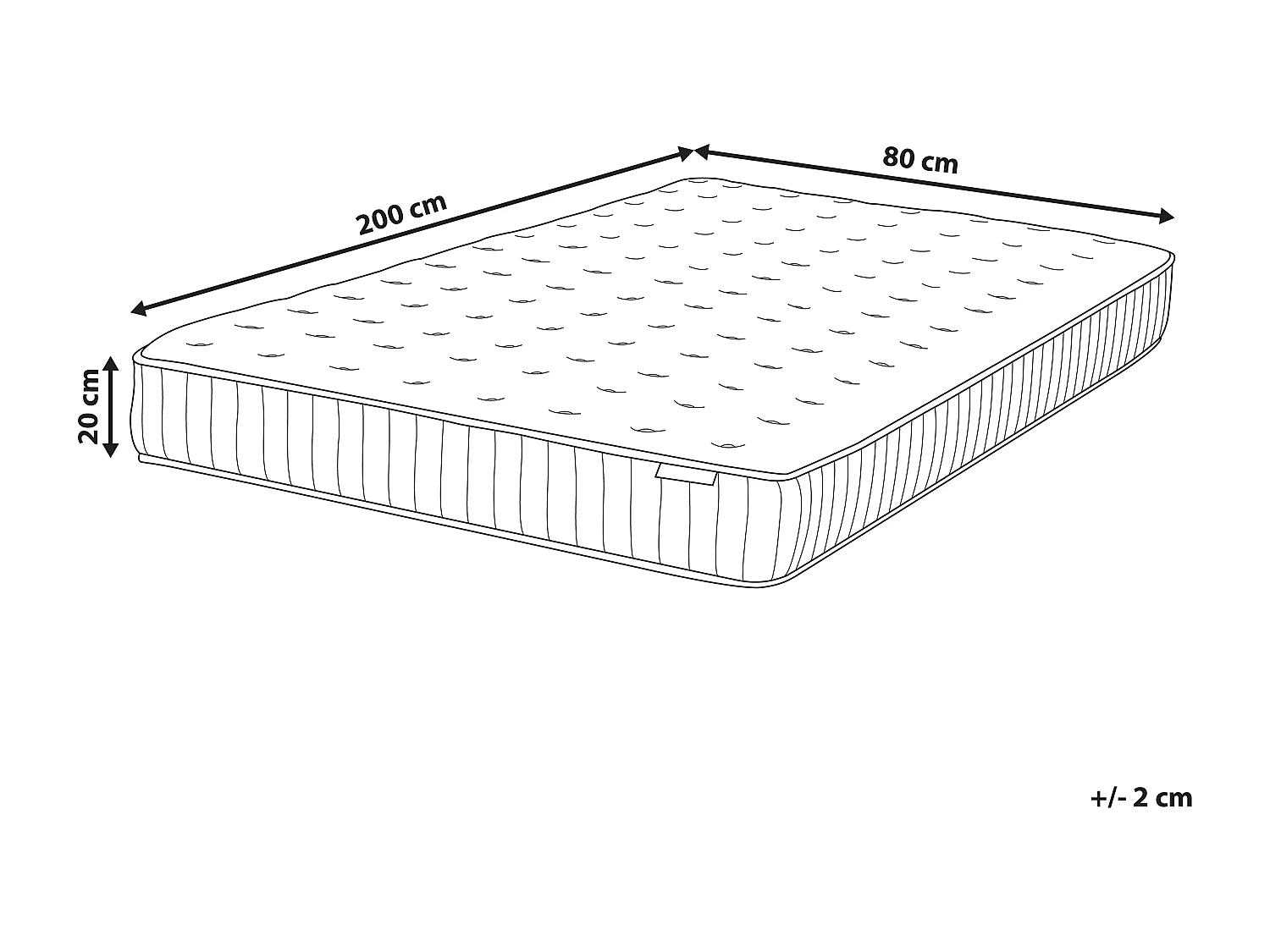 Matelas à ressorts ensachés en latex DREAM H3/4 Ferme 80 x 200 cm