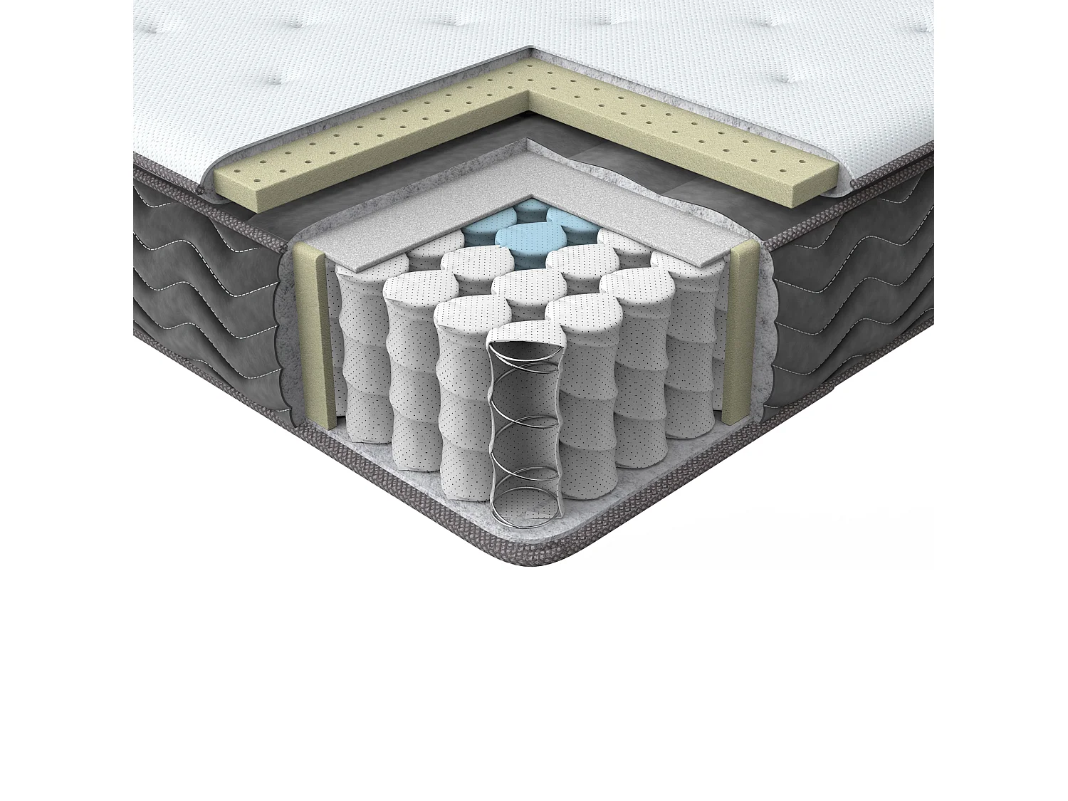 Matelas à ressorts ensachés en latex JOY H2/3 Moyen 140 x 200 cm