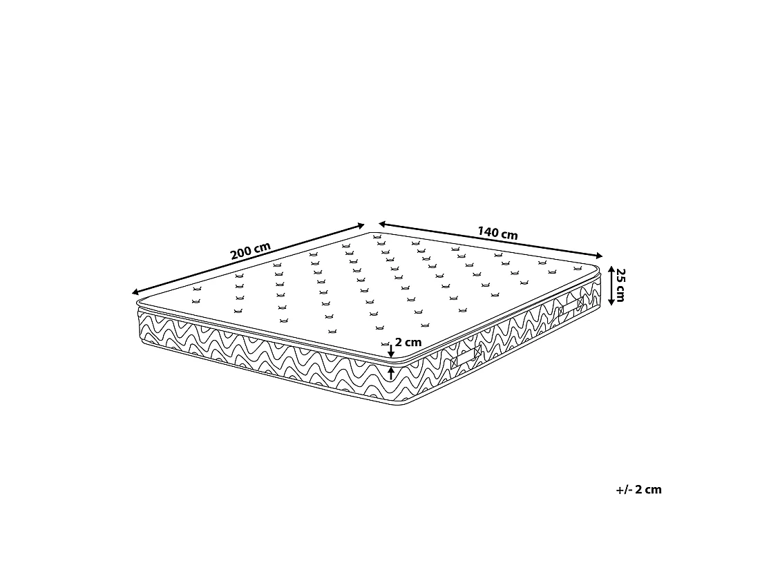 Materasso a molle insacchettate in lattice JOY Media durezza 140 x 200 cm