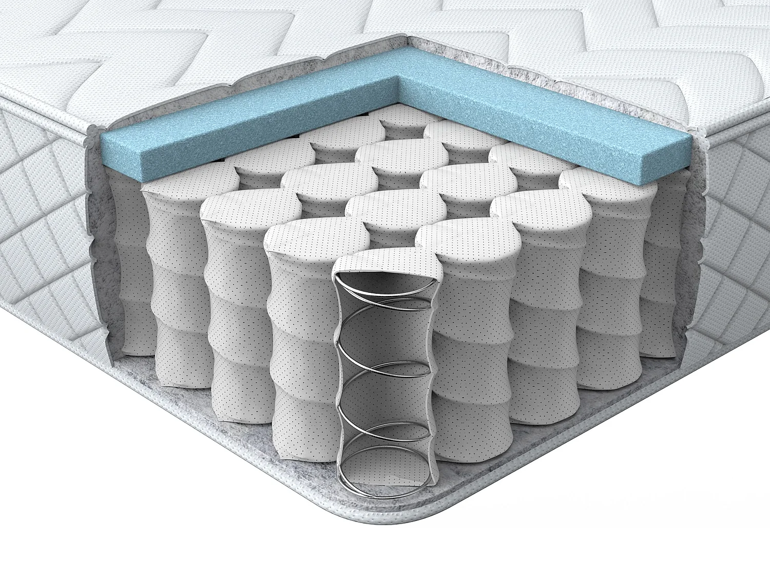 Matelas à ressorts ensachés en mousse à mémoire de forme GLORY H3/4 Ferme 180 x 200 cm