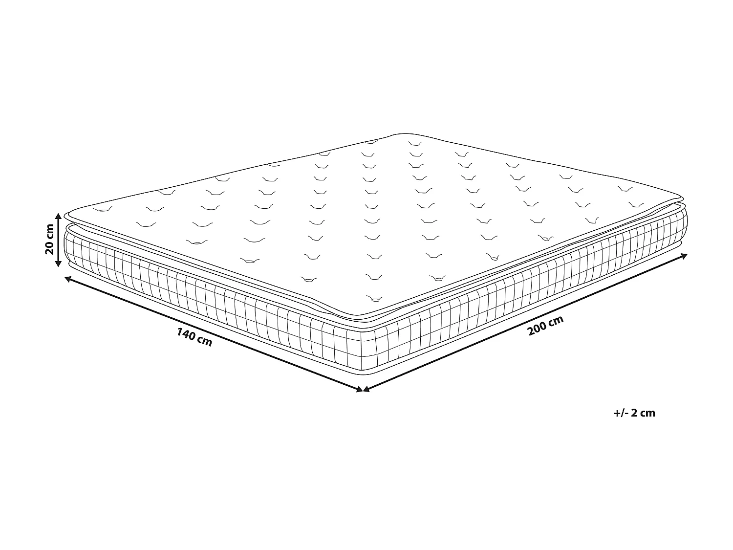 Materasso in Memory Foam CHARM Duro 140 x 200 cm