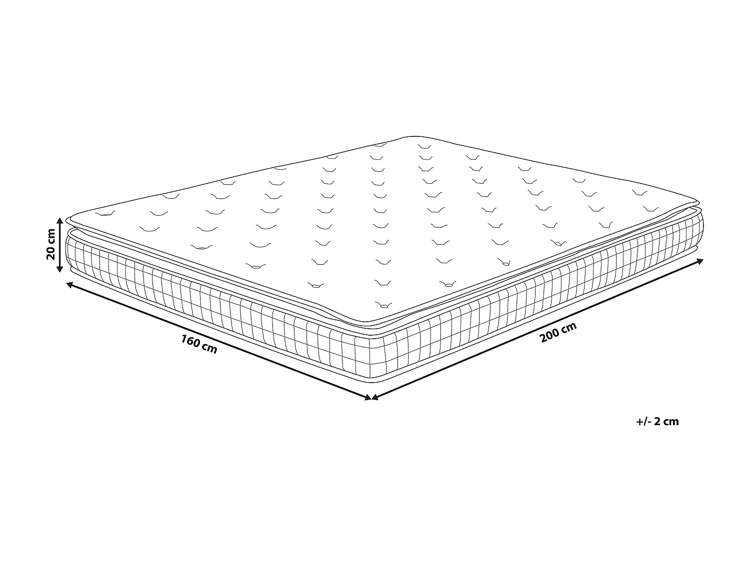 Matelas à mémoire de forme CHARM H3/4 Ferme 160 x 200 cm