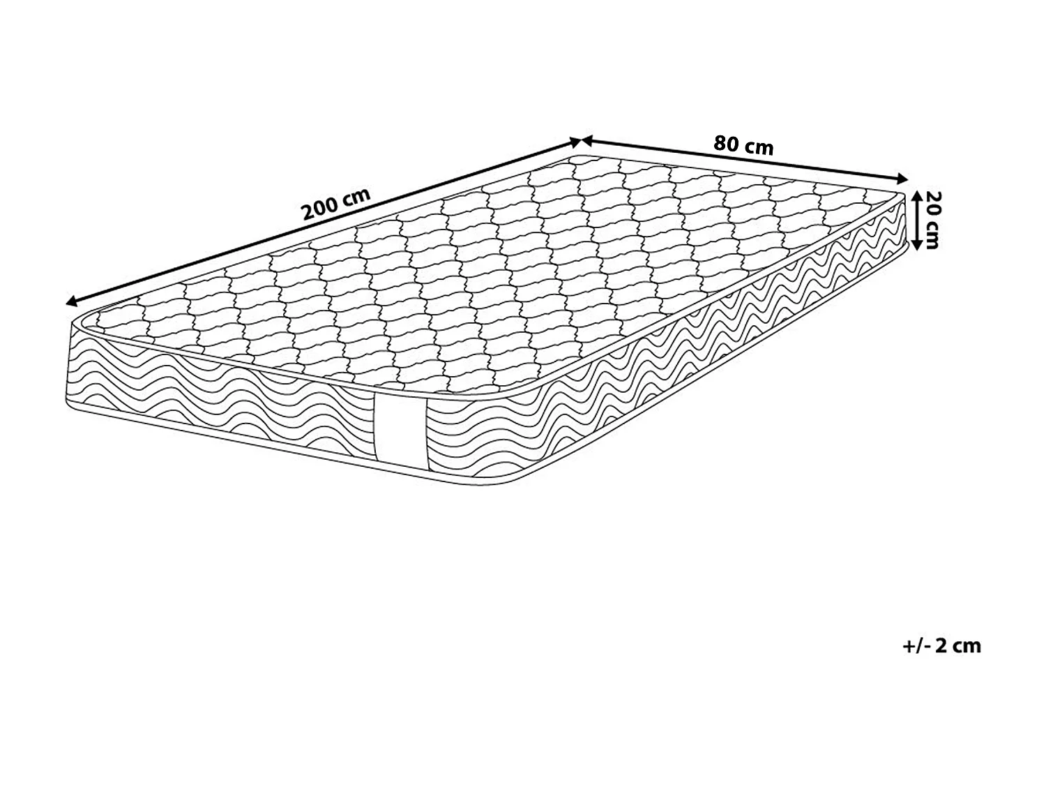 Matelas à ressorts ensachés BLISS H2/3 Moyen 80 x 200 cm