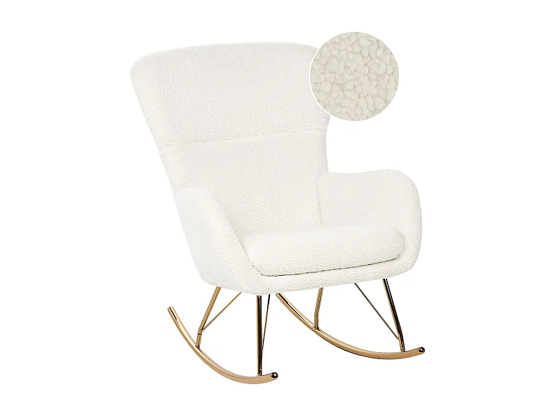 Fauteuil à bascule ANASET Bouclé Blanc